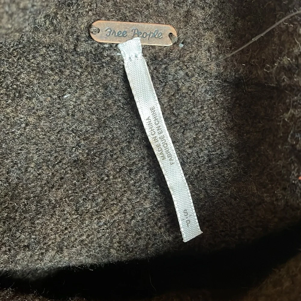 Free People Dark Brown Cowl Neck Sweater Size Small NWT - Picture 4 of 6